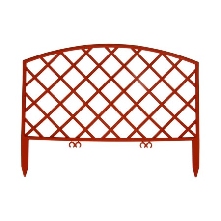 Decorative fence, 35 × 220 cm, 5 sections, plastic, terracotta, Romanika, Greengo-6
