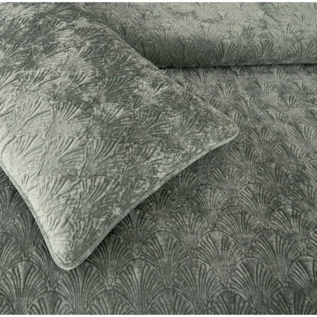 The bedspread with pillowcases Sofi de Marko "Rosalin", size 240x260 cm, 50x70 cm - 2 pcs, emerald color-4