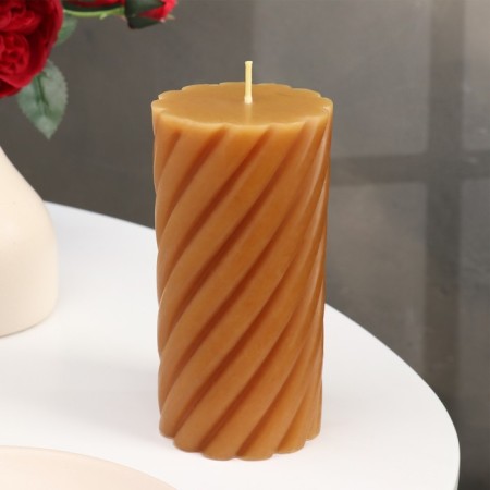 Candle-cylinder aromatic twisted "lavender and citrus", 7.5x15 cm-1