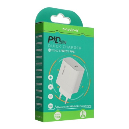 Network charger MAIMI C106, Type-C, 3 A, 20 W, PD, White-5