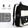 School set. A backpack with a zipper, a core, a bag, a pencil case, a bag for coins, black color