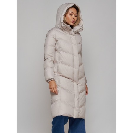 Coat insulated winter female, size 50, light-gray color-5