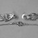 Set 2 objects: earrings, pendant "waterfall" square, white color in silver