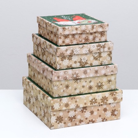 A set of boxes 4 in 1 "all blessings", 20 x 20 x 8 cm- 14 x 14 x 5 cm-1