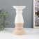 Ceramics candlestick for 1 candle "Piraeus" sand-white 9.8x9.8x20 cm