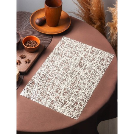 Openwork napkin for the table "Confusion", 45 × 30 cm, beige color