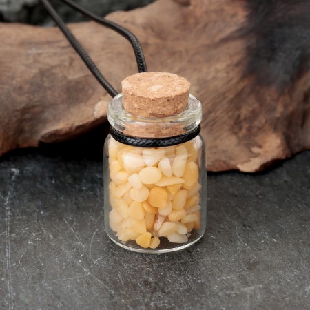 Souvenir-butter with natural stones "Yellow Jade", 3 x 2 cm-1