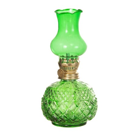 Kerosene lamp decorative green 8.5x8.5x19 cm-7