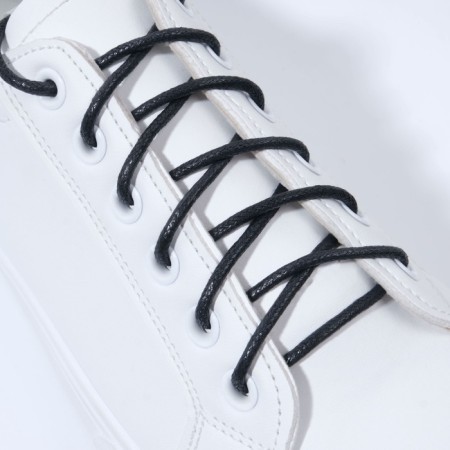 Shoes for shoes, steam, round, wax, d = 3 mm, 75 cm, black color-1