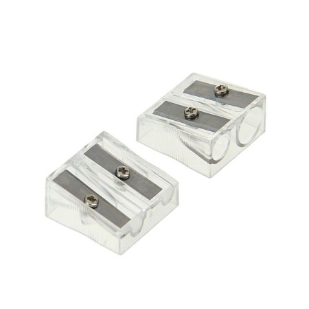 Double grinder, plastic/metal, transparent body-1