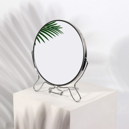 Desktop mirror - suspended “circle”, bilateral, with an increase, D mirror surface 16 cm, silver color-1