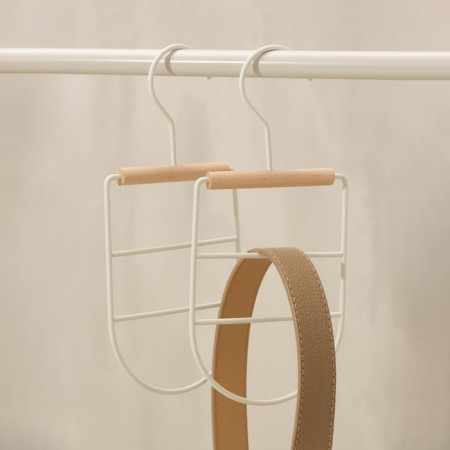 Monnector Organizer for belts and scarves multi -level Ladoom Laconique, 11.5 × 23 × 1.1 cm, white color-4
