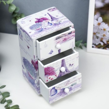 Casket tree chestnut "Eiffel Tower and Lavender" 19.5x11x8 cm-6