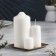 Square Plate Climber with one candle, 12.6x1.3 cm, golden