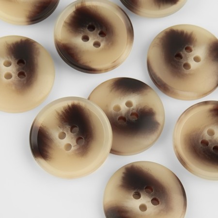 A set of buttons, 4 punctures, d = 25 mm, 10 pcs, beige/brown color-1