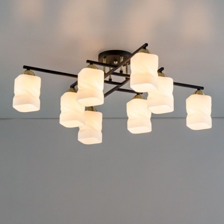 Ceiling CITILUX "Jerome" CL129285, 77.5x77.5x25.5 cm, 8x75W, E27, Black Color Black-4