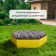 The flowerbed is galvanized, D = 60 cm, h = 15 cm, yellow, Greengo