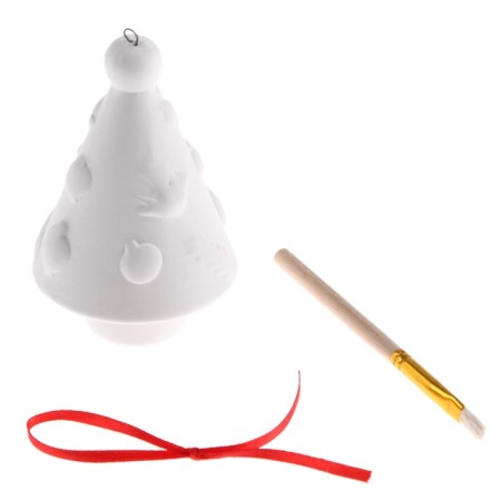 Christmas tree decoration for painting "Christmas tree with a garland" with a suspension, brush-2