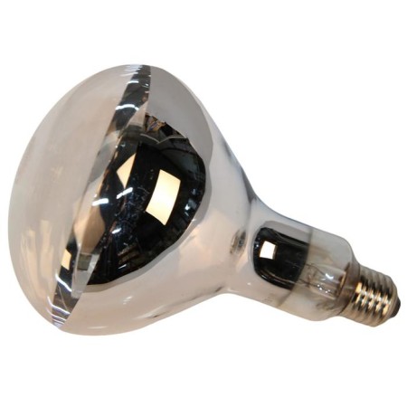 Infrared lamp, 175 watts, E27, R125, hardened glass, transparent