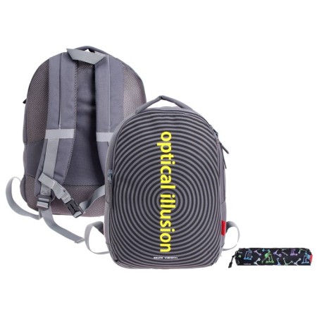 School Bruno VisConti Bruni -Illusion. Circles, 42 x 31 x 14 cm, ergonomic back, penis as a gift