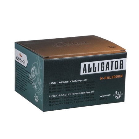 Coil B/INAMAZU Pro Alligator New Al3000, 5 + 1 Bearing, 5.1: 1, Metal Spool + Spare 9-4