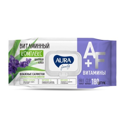 Wet Aura Family napkins with antibacterial effect Big-Pack 180 pcs.-2