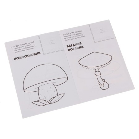 Mushrooms. Coloring with stickers-1