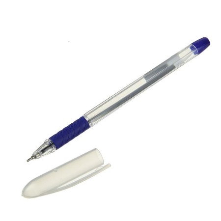 Ballic handle, 1.0 mm, blue rod, transparent body, with a rubber holder