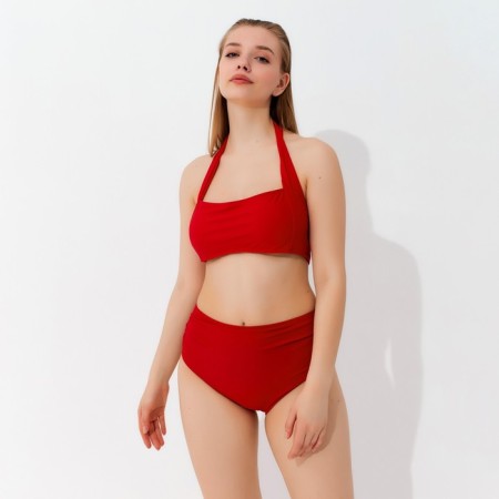 Female women's swimming trunks are high, burgundy color, size 54-3