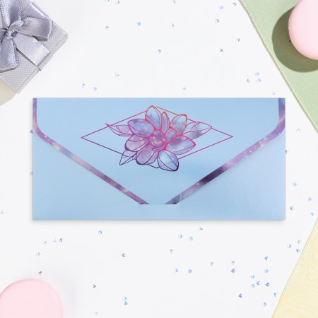 Money envelope "Universal" space flower, embossing, 19.5 x 9 cm-1