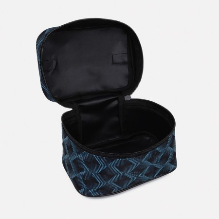 Cosmetic bag with lightning, black/turquoise color-2
