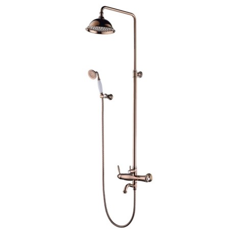 Lemark Spark LM6762RG shower system, single -leaf, tropical shower, watering can, pink gold