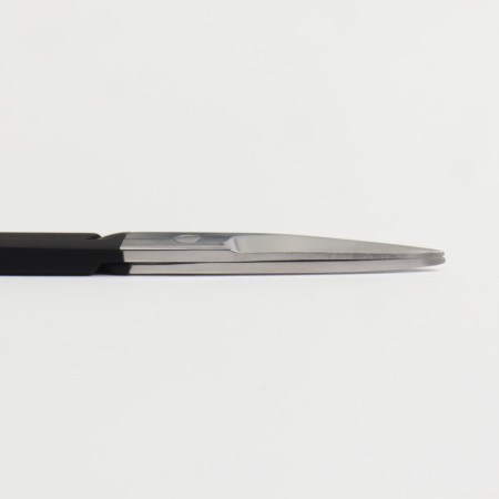 Scissors are manicure, narrow, straight, with rubberized handles, 9 cm, silver color/black-4