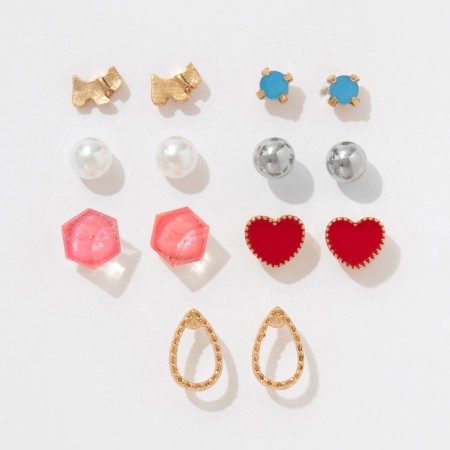 Earrings set 7 pairs "Week" Spring, color-3