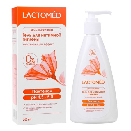 Intimate hygiene gel, lactomed "Panthenol", moisturizing the effect, 200 ml