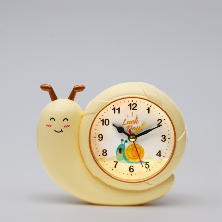 Clock - alarm clock "Snail" with backlight, discrete move, D -8 cm, 15 x 12 cm, aa-2