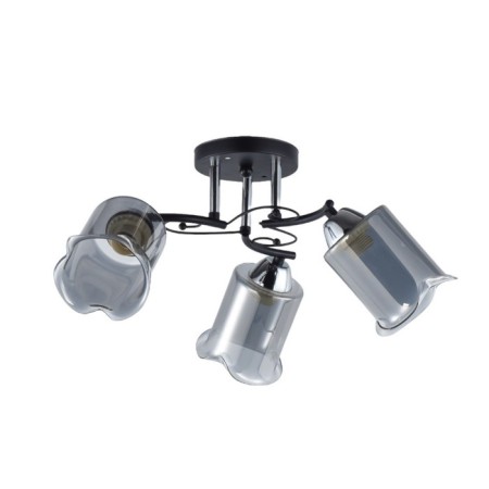 Lamp Ceiling Economy light 12227/3BK+CR GR, 3x60W, E27, 24x50x50 cm, chromium color