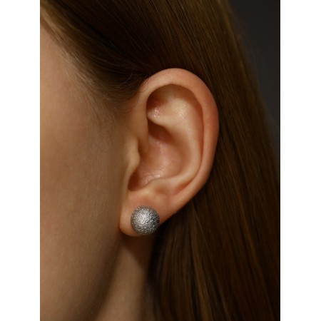 Pusets 6 pairs "Pearls" mined d = 8-11 mm, white color in silver-4