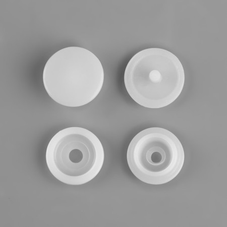 Plastic button, d = 15 mm, white color-2