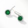 Earrings with rhinestones Xuping Circle, white-green color in silver