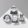 Set of icons (4pcs) "Three cats and dog" doctors, colored in black metal