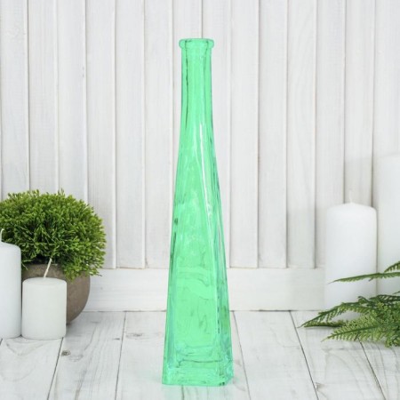 Vase "Strelka" tetrahedral, green 29x5.5x5.5 cm, 0.2l mix 1560m