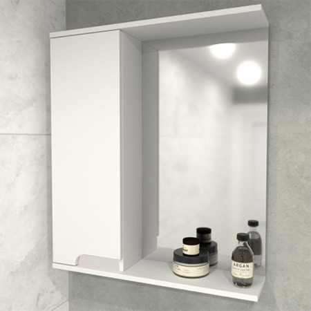 Cabinet-mirror Leon 60, left, white color, 15 x 60 x 70