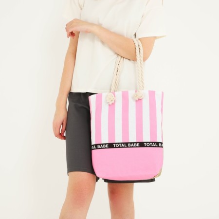 Bag Women's beach on lightning, pink color-11