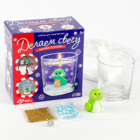 New Year! We make a candle with our own hands "Snake", a set for creativity, the color is green-2