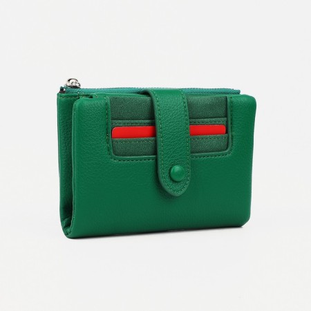 Women's wallet on the button, green color-3