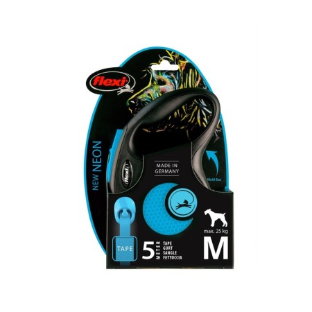 Roulette Flexi Neon New M (up to 25 kg) tape 5 m, blue-1