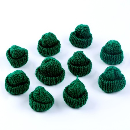 Knitted hat knitted, set 10 pcs., Green color
