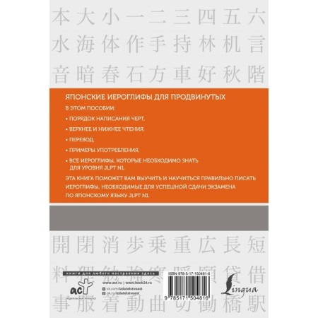 Japanese hieroglyphs. Workbook for advanced. JLPT N1 level. Voronina N.A.-1
