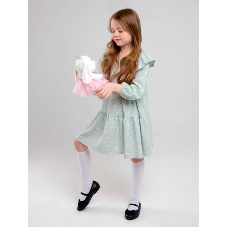 Soft toy "Bunny La Pu", in a dress, with a crown-7